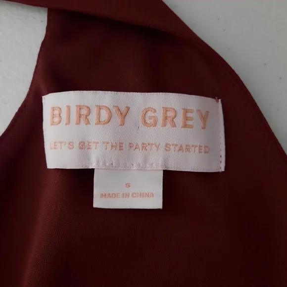 Birdy Grey Minae Sleeveless Wrap Chiffon Bridesmaid Dress in Cabernet size Small - Picture 10 of 15
